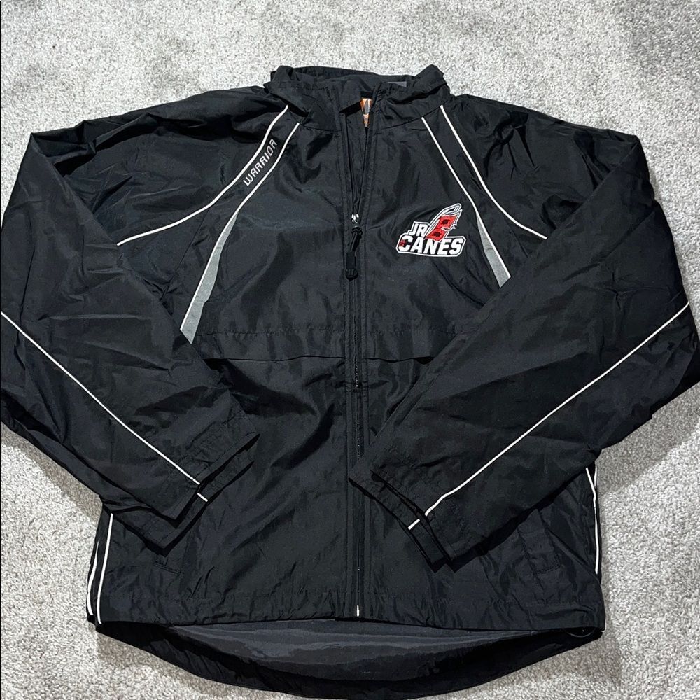 Black Carolina Junior Jr Hurricanes NHL Warm up Track Work Out Team Jacket XS